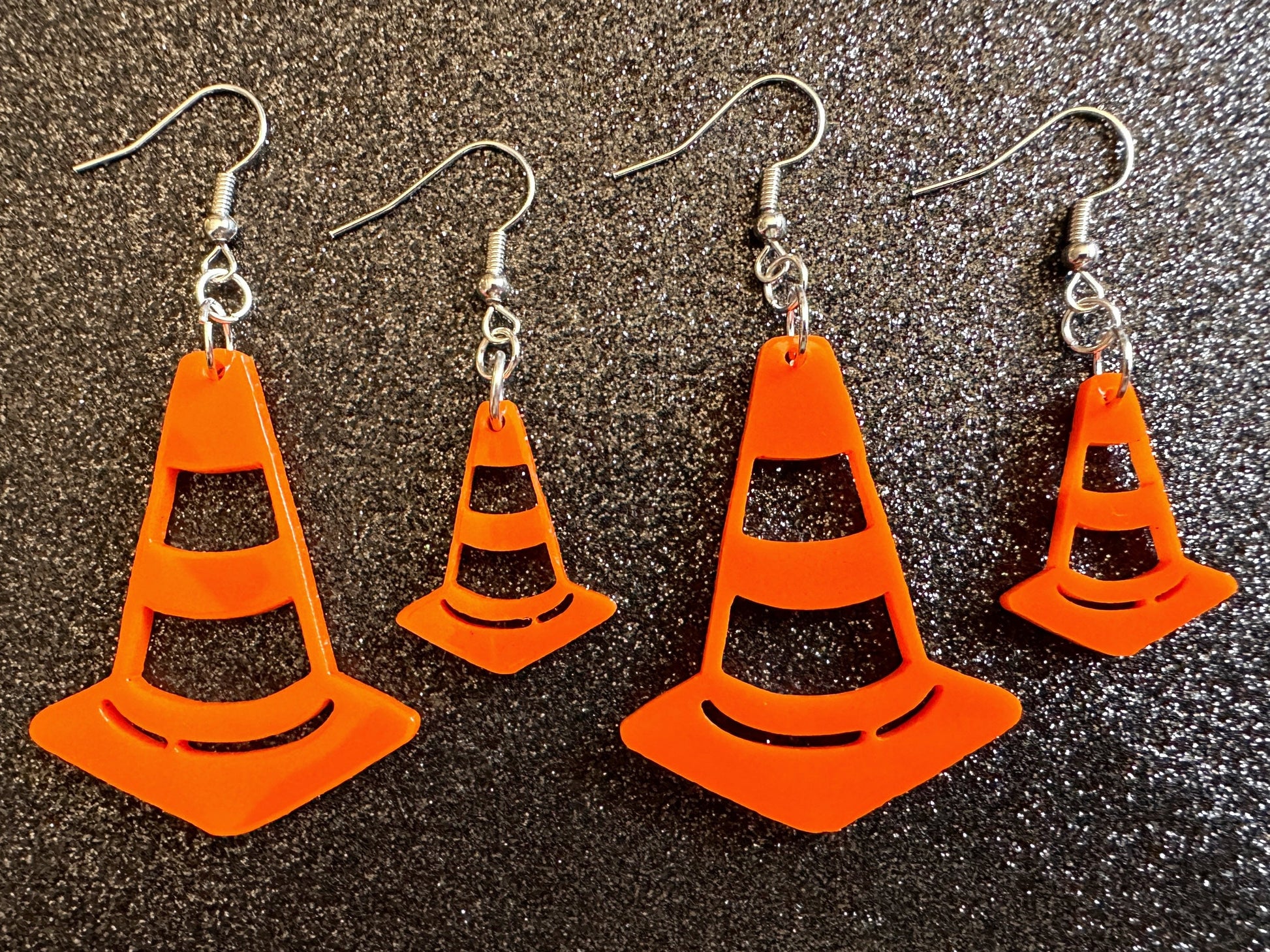 Traffic Cone Earrings: Laser Cut Acrylic Cones, Car, Driving School, Road Trip, Best Gifts for Her/Him/Them