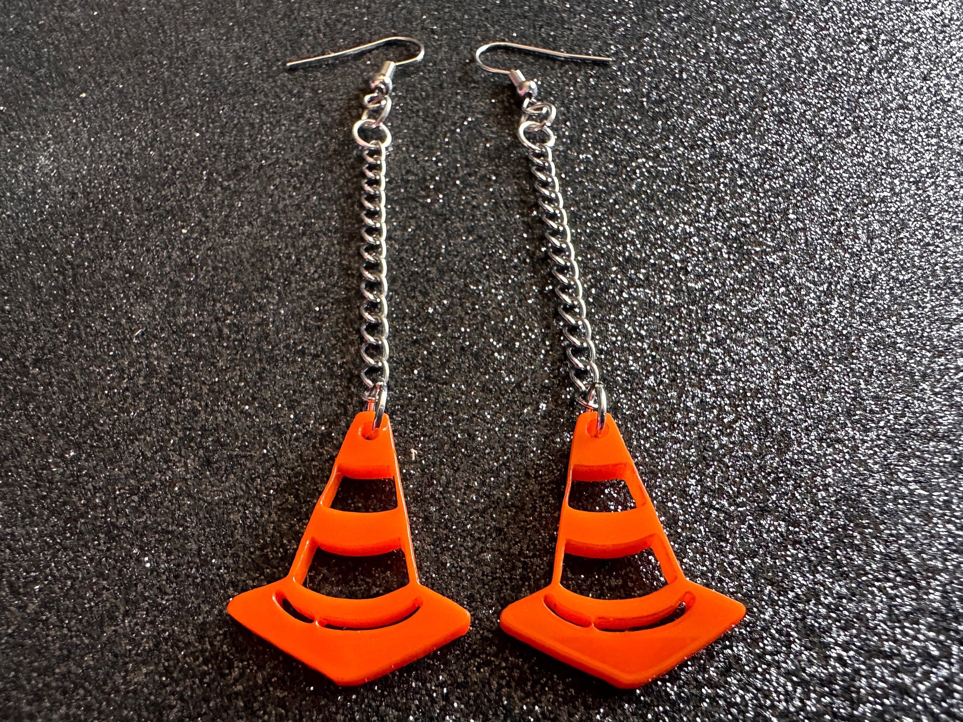 Traffic Cone Earrings: Laser Cut Acrylic Cones, Car, Driving School, Road Trip, Best Gifts for Her/Him/Them