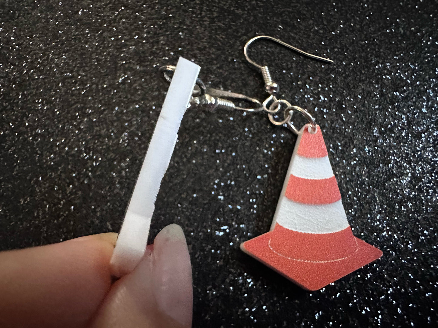 Traffic Cone Earrings: Laser Cut Acrylic Cones, Car, Driving School, Road Trip, Emergency, Emergencies, Best Gifts for Her/Him/Them
