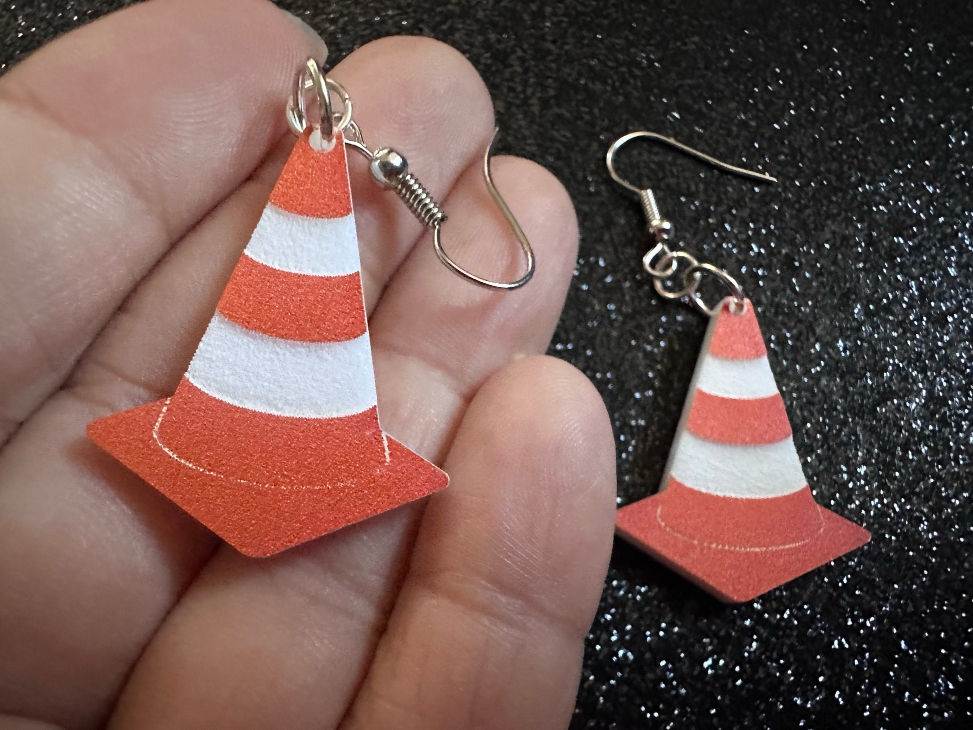 Traffic Cone Earrings: Laser Cut Acrylic Cones, Car, Driving School, Road Trip, Emergency, Emergencies, Best Gifts for Her/Him/Them