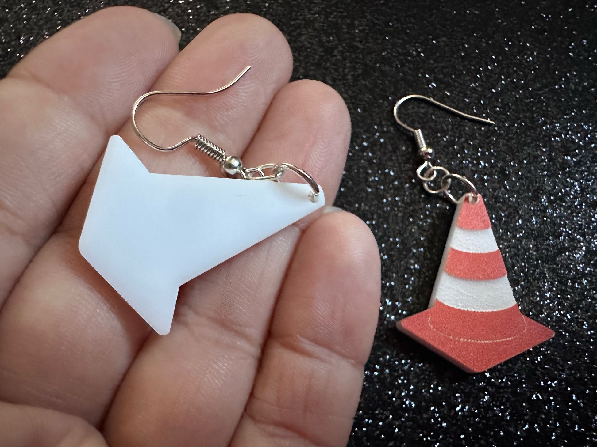Traffic Cone Earrings: Laser Cut Acrylic Cones, Car, Driving School, Road Trip, Emergency, Emergencies, Best Gifts for Her/Him/Them