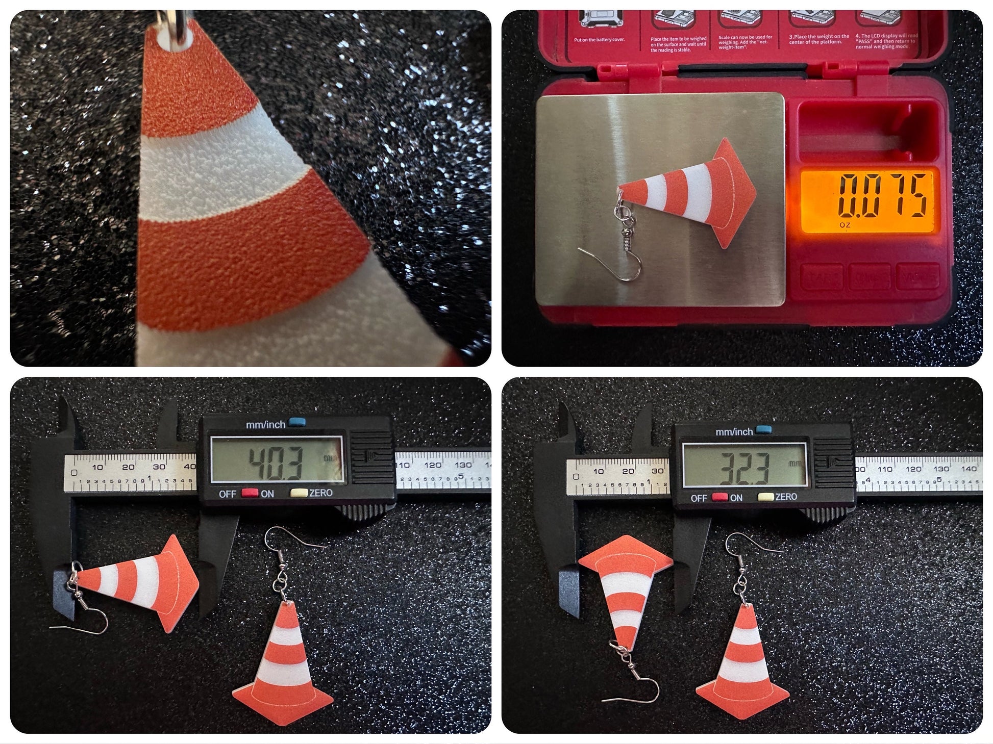 Traffic Cone Earrings: Laser Cut Acrylic Cones, Car, Driving School, Road Trip, Emergency, Emergencies, Best Gifts for Her/Him/Them