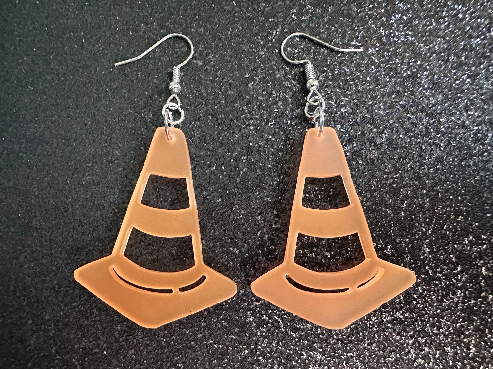 Traffic Cone Earrings: Laser Cut Acrylic Cones, Matte Acrylic, Halloween, Novelty, Driving School, Road Trip, Best Gifts for Her/Him/Them