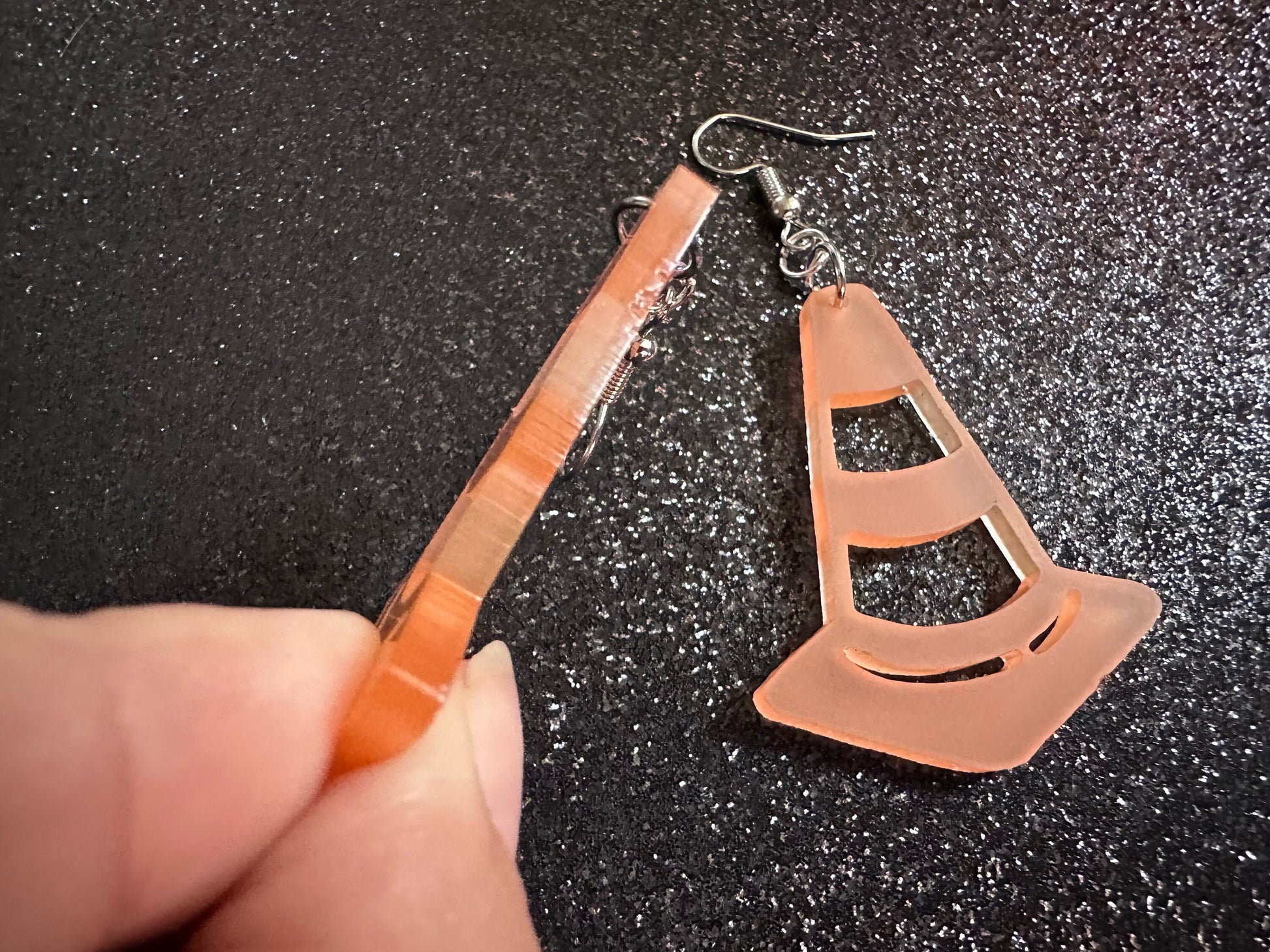 Traffic Cone Earrings: Laser Cut Acrylic Cones, Matte Acrylic, Halloween, Novelty, Driving School, Road Trip, Best Gifts for Her/Him/Them
