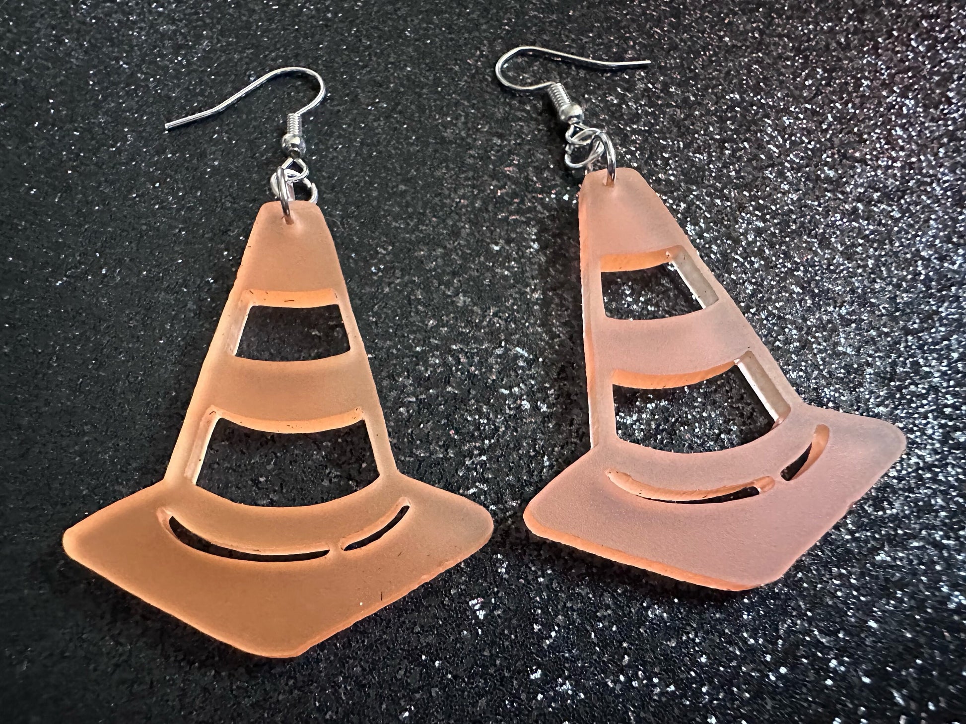 Traffic Cone Earrings: Laser Cut Acrylic Cones, Matte Acrylic, Halloween, Novelty, Driving School, Road Trip, Best Gifts for Her/Him/Them