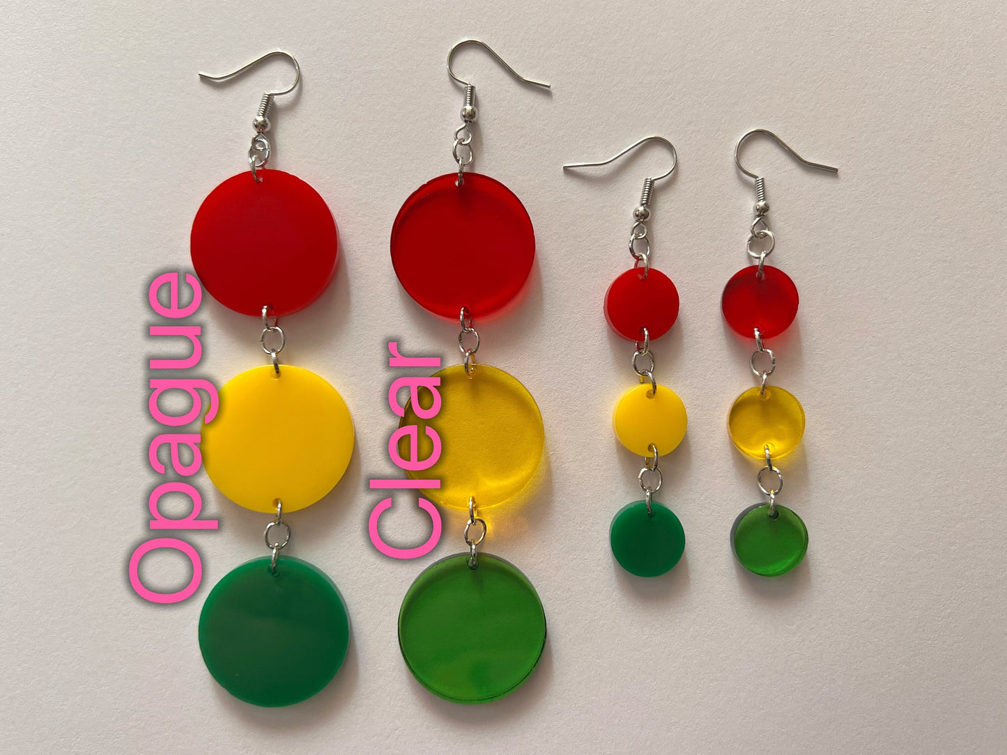 Traffic Light Earrings: Laser Cut Acrylic Traffic Lights, Car, Driving, Motor Travel, Transportation, Best Gifts for Her/Him/Them