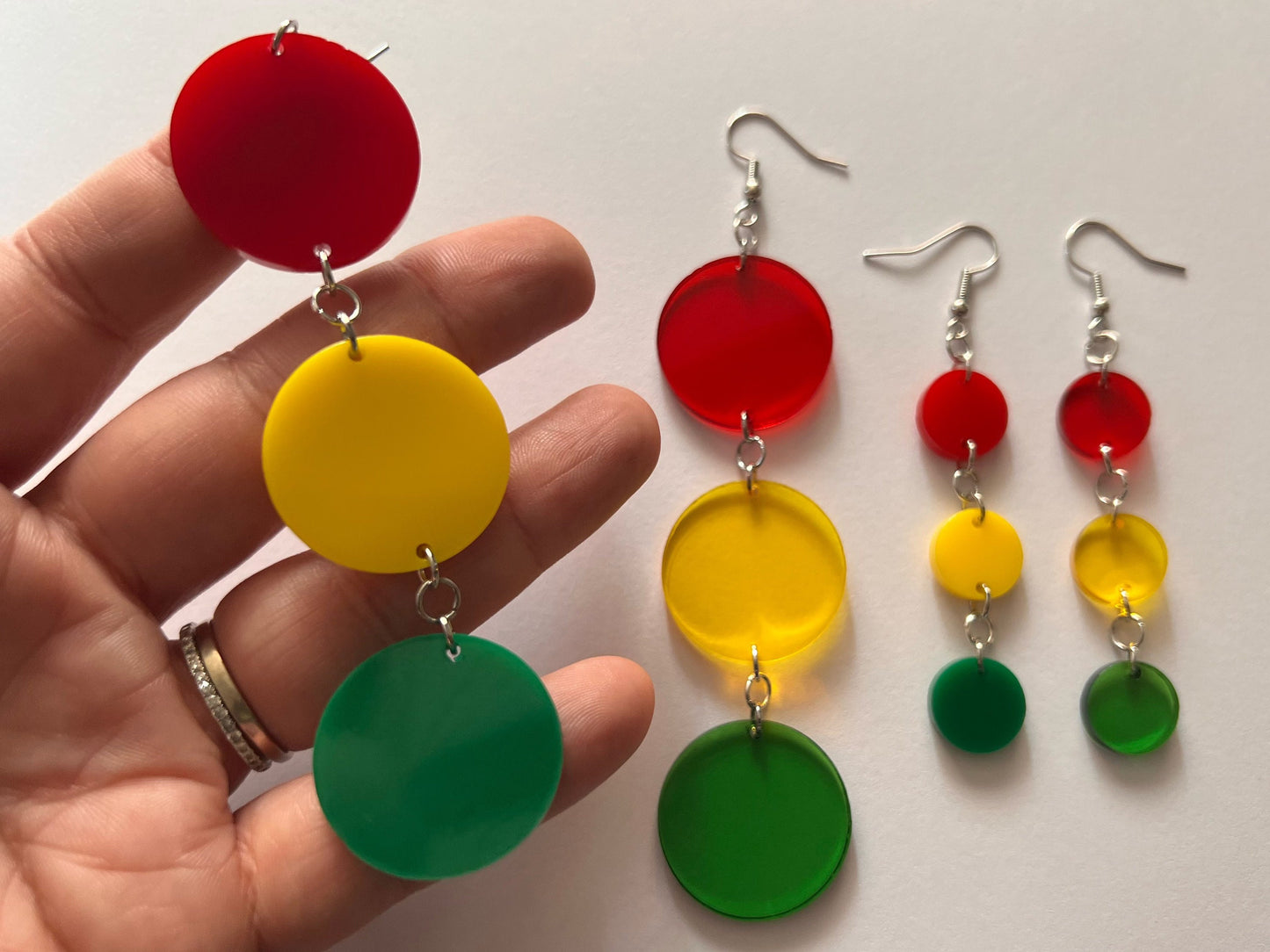 Traffic Light Earrings: Laser Cut Acrylic Traffic Lights, Car, Driving, Motor Travel, Transportation, Best Gifts for Her/Him/Them