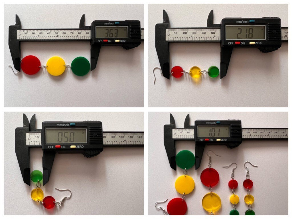 Traffic Light Earrings: Laser Cut Acrylic Traffic Lights, Car, Driving, Motor Travel, Transportation, Best Gifts for Her/Him/Them