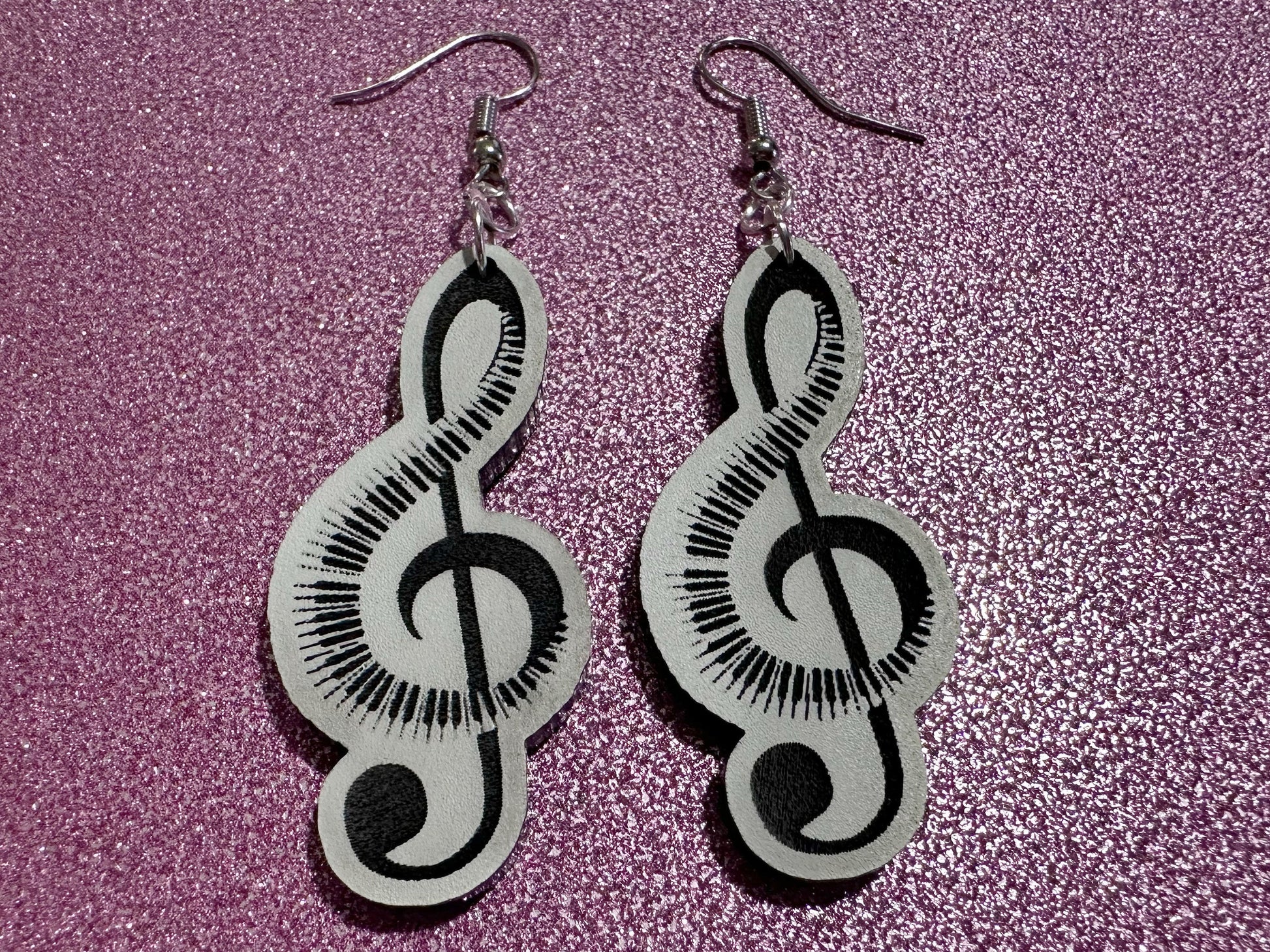Treble Clef Music Note Earrings: Laser Cut Acrylic Treble Clefs, Piano, Classical, Concert, Musical, Musician, Best Gifts for Her/Him/Them