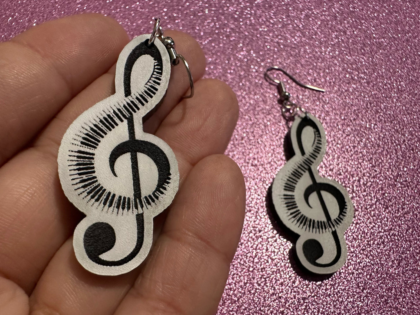 Treble Clef Music Note Earrings: Laser Cut Acrylic Treble Clefs, Piano, Classical, Concert, Musical, Musician, Best Gifts for Her/Him/Them