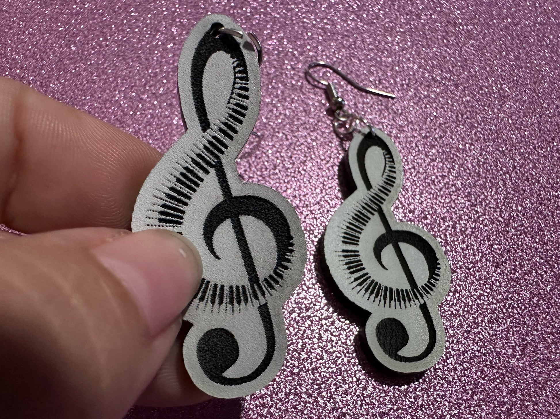 Treble Clef Music Note Earrings: Laser Cut Acrylic Treble Clefs, Piano, Classical, Concert, Musical, Musician, Best Gifts for Her/Him/Them