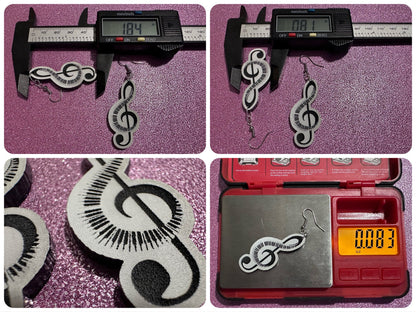 Treble Clef Music Note Earrings: Laser Cut Acrylic Treble Clefs, Piano, Classical, Concert, Musical, Musician, Best Gifts for Her/Him/Them