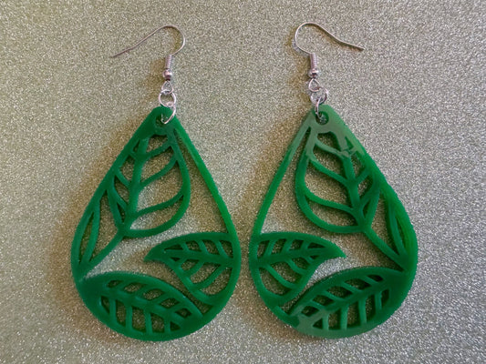 Tree Earrings: Laser Cut Acrylic Leaves & Trees, Tropical, Green Earrings, Plants, Park, Forest, Nature, Leaf, Best Gifts for Her/Him/Them