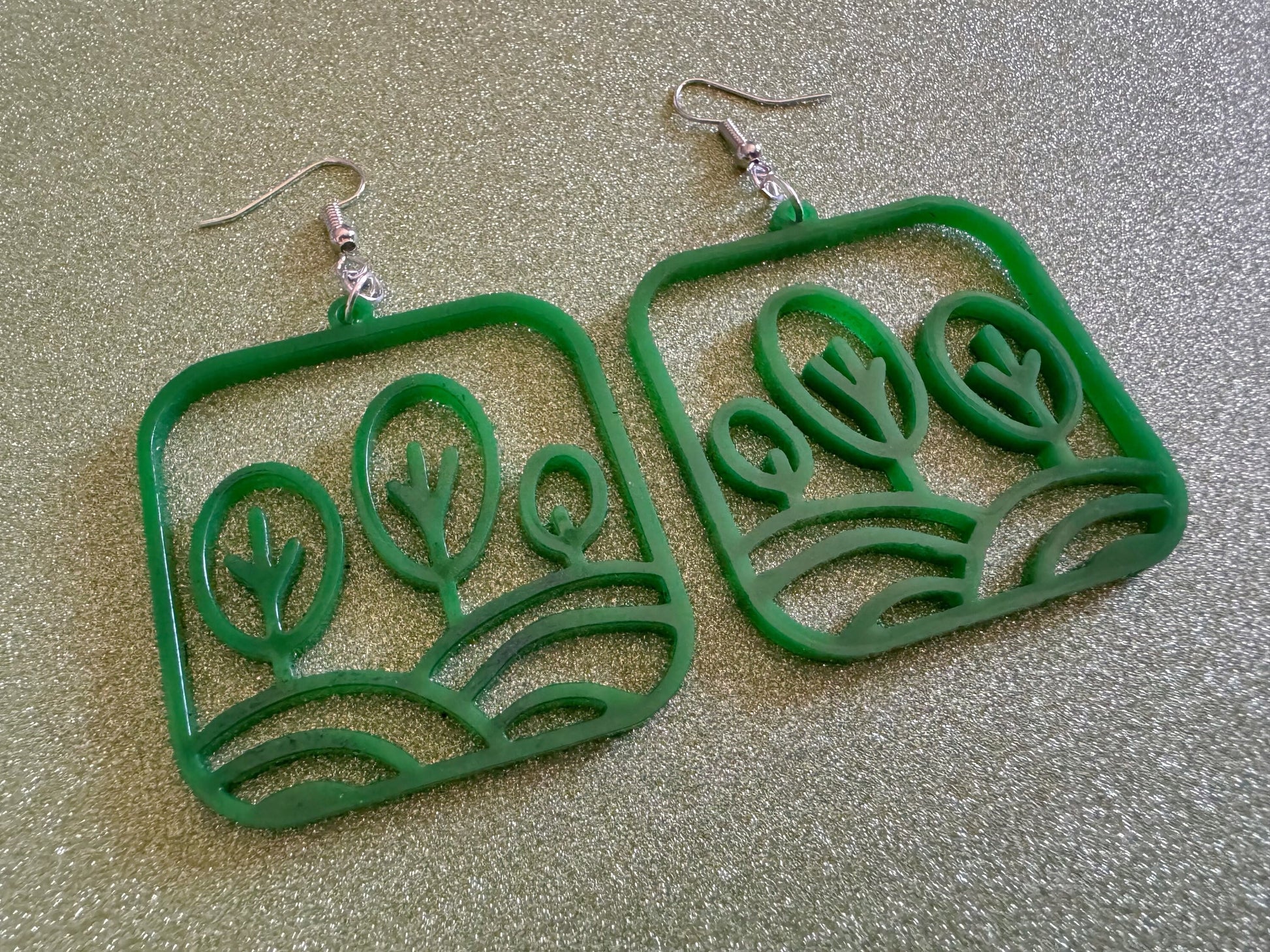 Tree Earrings: Laser Cut Acrylic Leaves & Trees, Tropical, Green Earrings, Plants, Park, Forest, Nature, Leaf, Best Gifts for Her/Him/Them