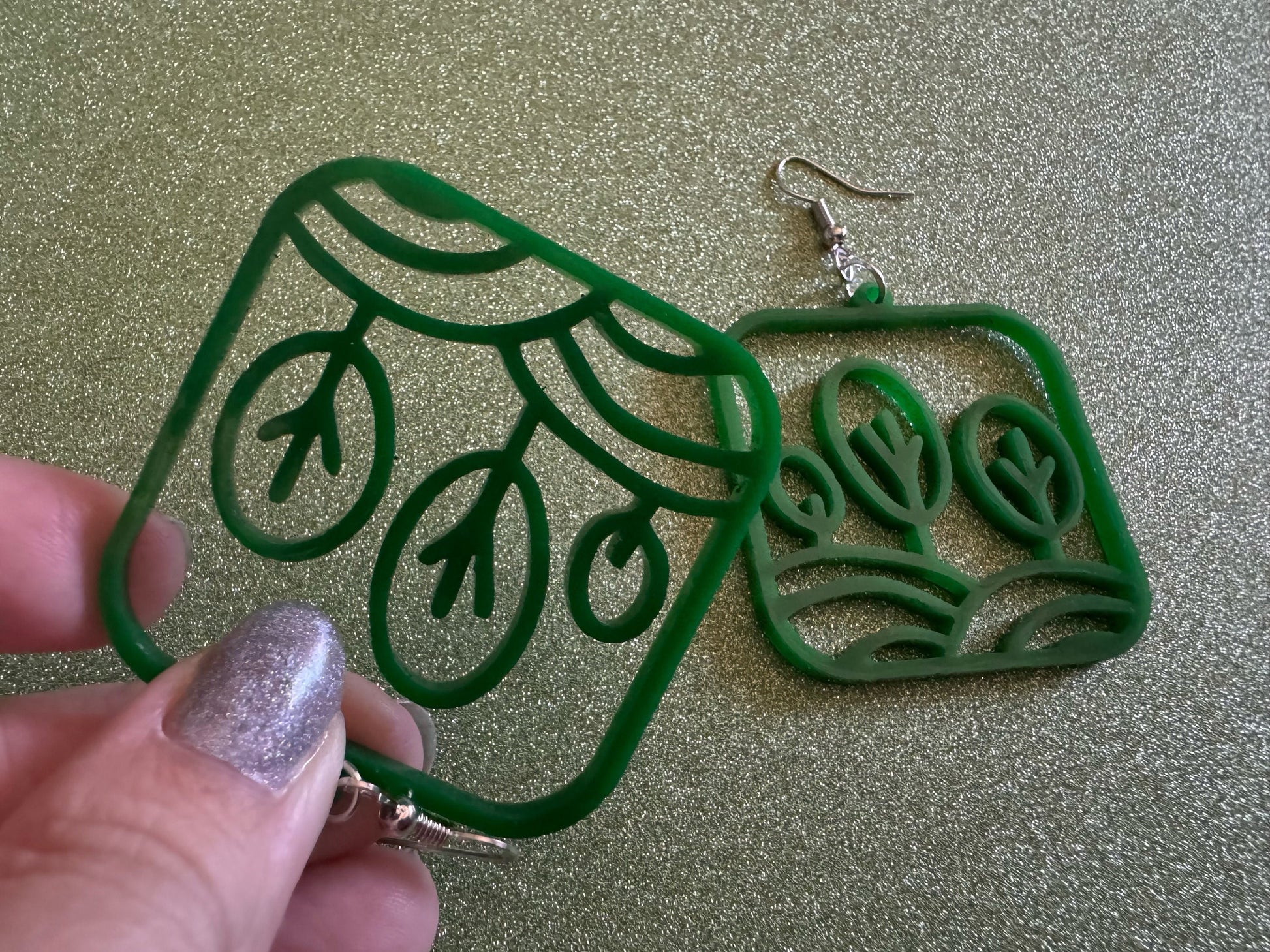Tree Earrings: Laser Cut Acrylic Leaves & Trees, Tropical, Green Earrings, Plants, Park, Forest, Nature, Leaf, Best Gifts for Her/Him/Them