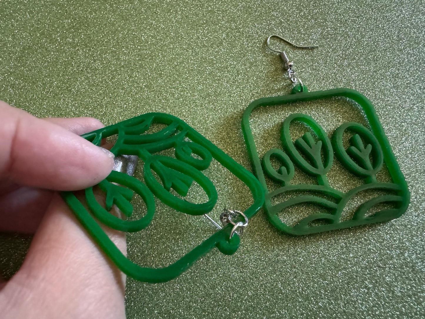 Tree Earrings: Laser Cut Acrylic Leaves & Trees, Tropical, Green Earrings, Plants, Park, Forest, Nature, Leaf, Best Gifts for Her/Him/Them