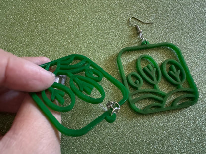 Tree Earrings: Laser Cut Acrylic Leaves & Trees, Tropical, Green Earrings, Plants, Park, Forest, Nature, Leaf, Best Gifts for Her/Him/Them