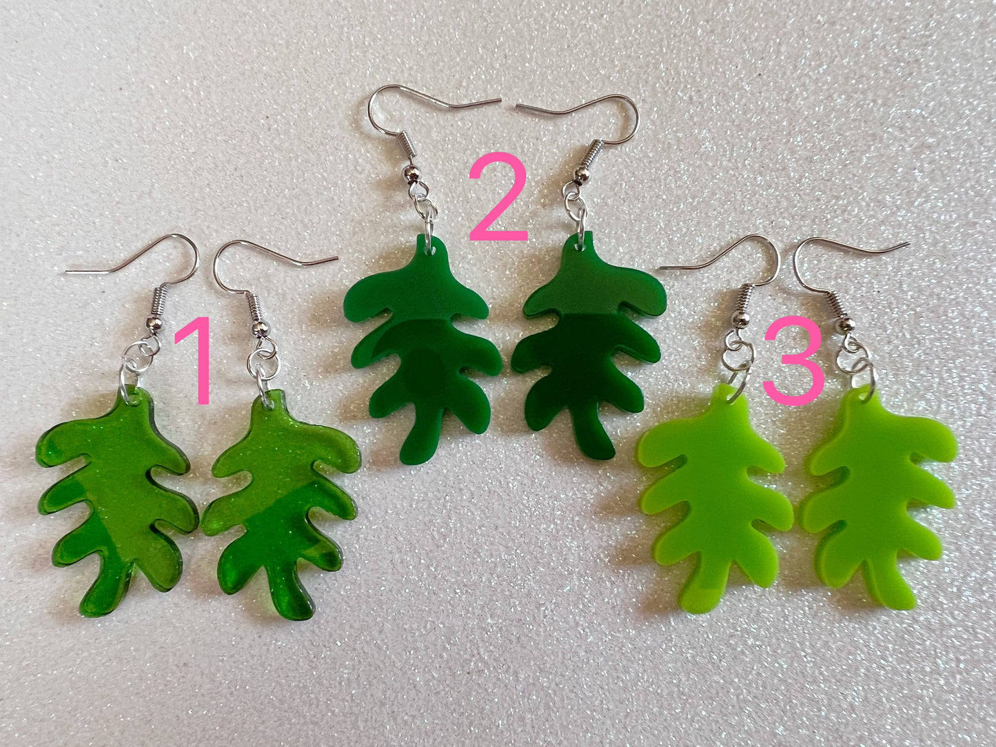 Tropical Leaf Earrings: Laser Cut Acrylic Leaves, Green Earrings, Plants, Gifts for Her/Him/Them
