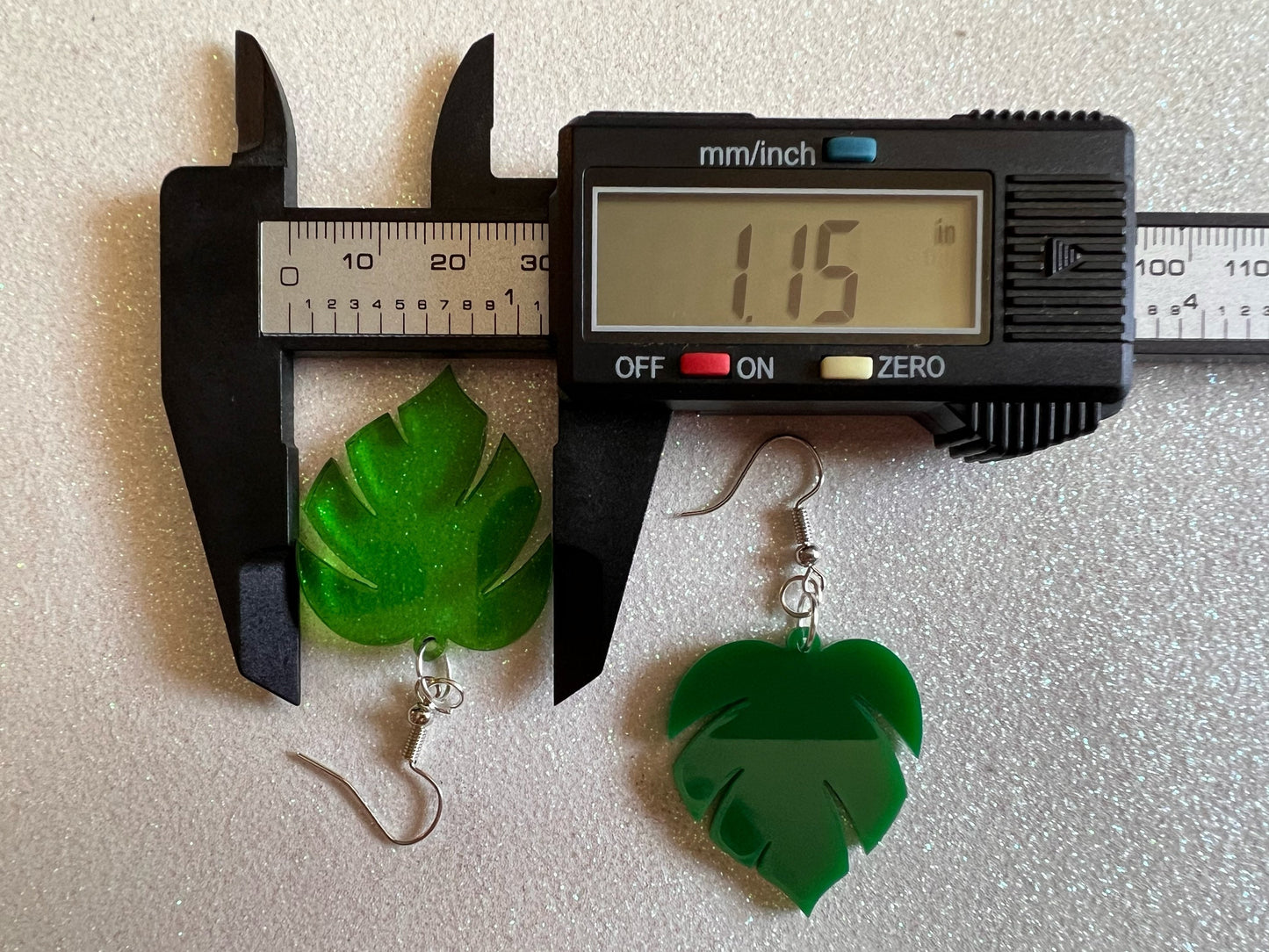 Tropical Leaf Earrings: Laser Cut Acrylic Leaves, Green Earrings, Plants, Gifts for Her/Him/Them