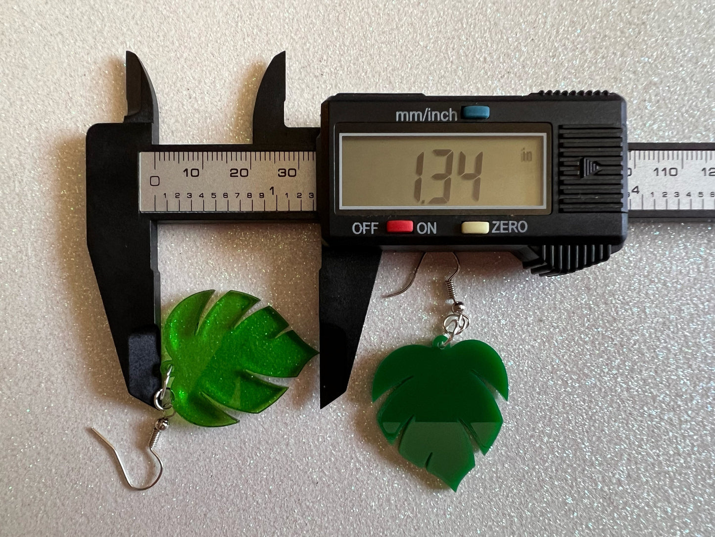 Tropical Leaf Earrings: Laser Cut Acrylic Leaves, Green Earrings, Plants, Gifts for Her/Him/Them