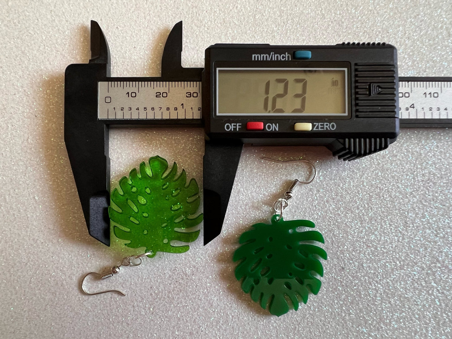 Tropical Leaf Earrings: Laser Cut Acrylic Leaves, Green Earrings, Plants, Gifts for Her/Him/Them