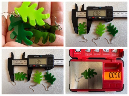 Tropical Leaf Earrings: Laser Cut Acrylic Leaves, Green Earrings, Plants, Gifts for Her/Him/Them
