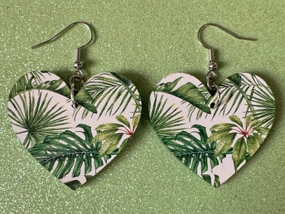 Tropical Leaf Earrings: Laser Cut Acrylic Leaves, Green Earrings, Plants, Hawaii, Paradise, Island, Tropics, Best Gifts for Her/Him/Them