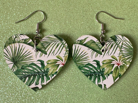 Tropical Leaf Earrings: Laser Cut Acrylic Leaves, Green Earrings, Plants, Hawaii, Paradise, Island, Tropics, Best Gifts for Her/Him/Them