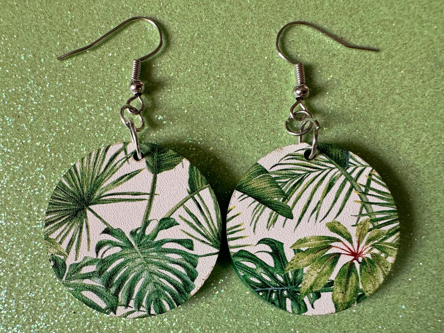 Tropical Leaf Earrings: Laser Cut Acrylic Leaves, Green Earrings, Plants, Hawaii, Paradise, Island, Tropics, Best Gifts for Her/Him/Them