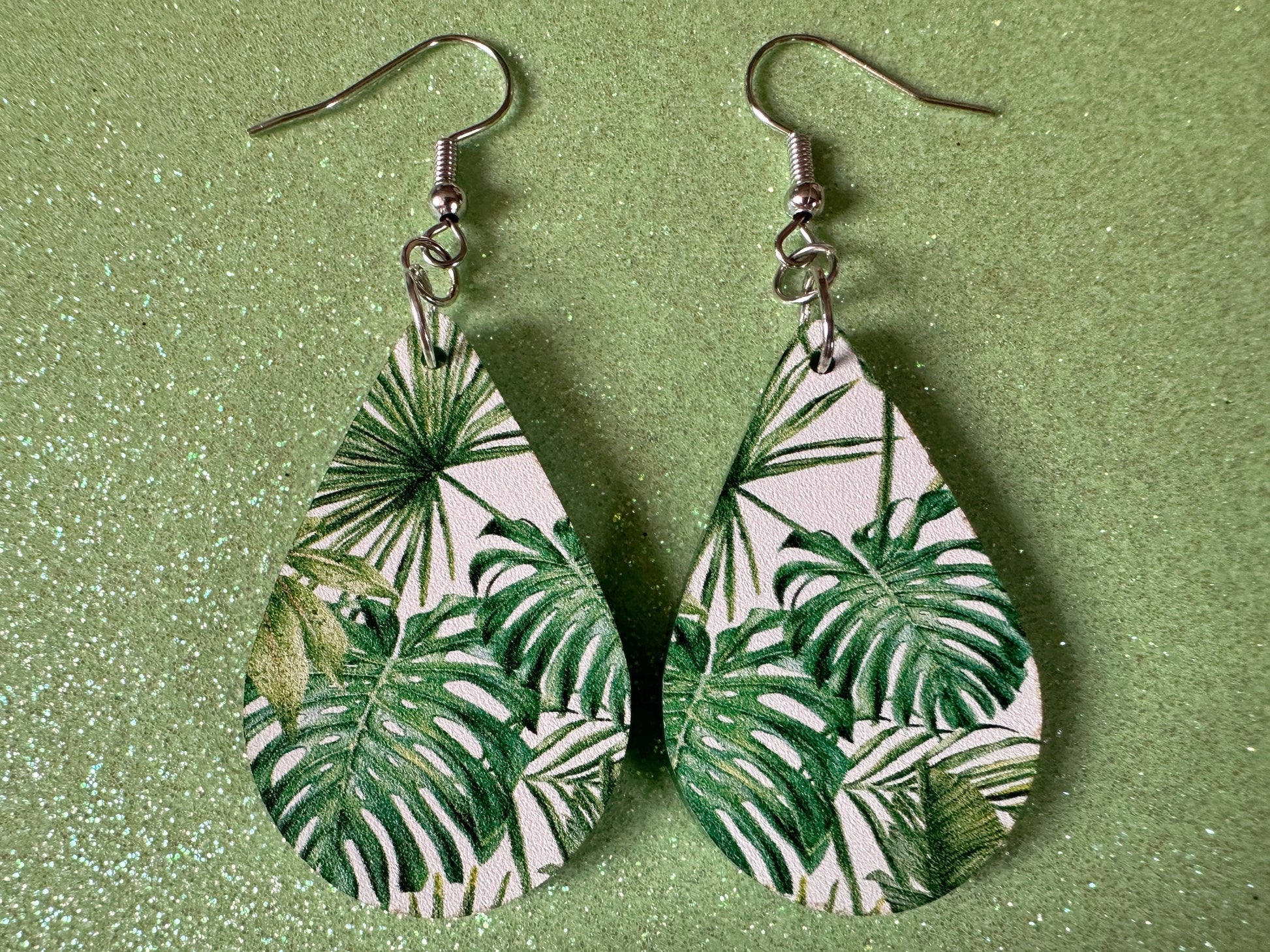 Tropical Leaf Earrings: Laser Cut Acrylic Leaves, Green Earrings, Plants, Hawaii, Paradise, Island, Tropics, Best Gifts for Her/Him/Them