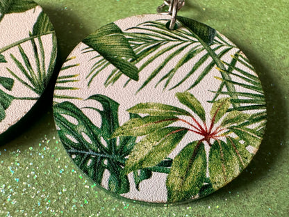 Tropical Leaf Earrings: Laser Cut Acrylic Leaves, Green Earrings, Plants, Hawaii, Paradise, Island, Tropics, Best Gifts for Her/Him/Them