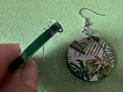 Tropical Leaf Earrings: Laser Cut Acrylic Leaves, Green Earrings, Plants, Hawaii, Paradise, Island, Tropics, Best Gifts for Her/Him/Them