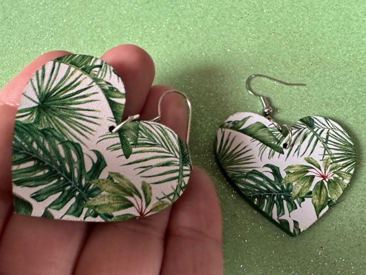 Tropical Leaf Earrings: Laser Cut Acrylic Leaves, Green Earrings, Plants, Hawaii, Paradise, Island, Tropics, Best Gifts for Her/Him/Them