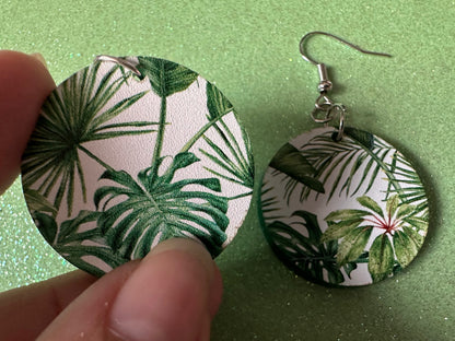 Tropical Leaf Earrings: Laser Cut Acrylic Leaves, Green Earrings, Plants, Hawaii, Paradise, Island, Tropics, Best Gifts for Her/Him/Them