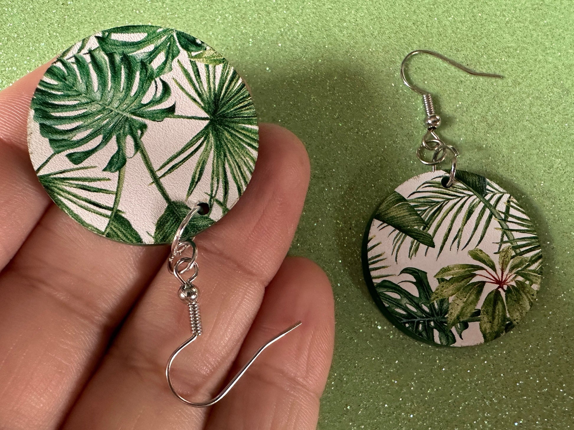 Tropical Leaf Earrings: Laser Cut Acrylic Leaves, Green Earrings, Plants, Hawaii, Paradise, Island, Tropics, Best Gifts for Her/Him/Them