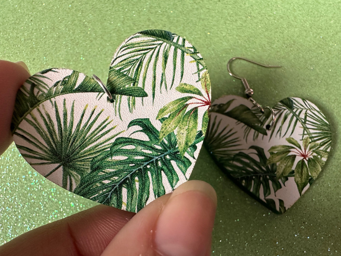 Tropical Leaf Earrings: Laser Cut Acrylic Leaves, Green Earrings, Plants, Hawaii, Paradise, Island, Tropics, Best Gifts for Her/Him/Them
