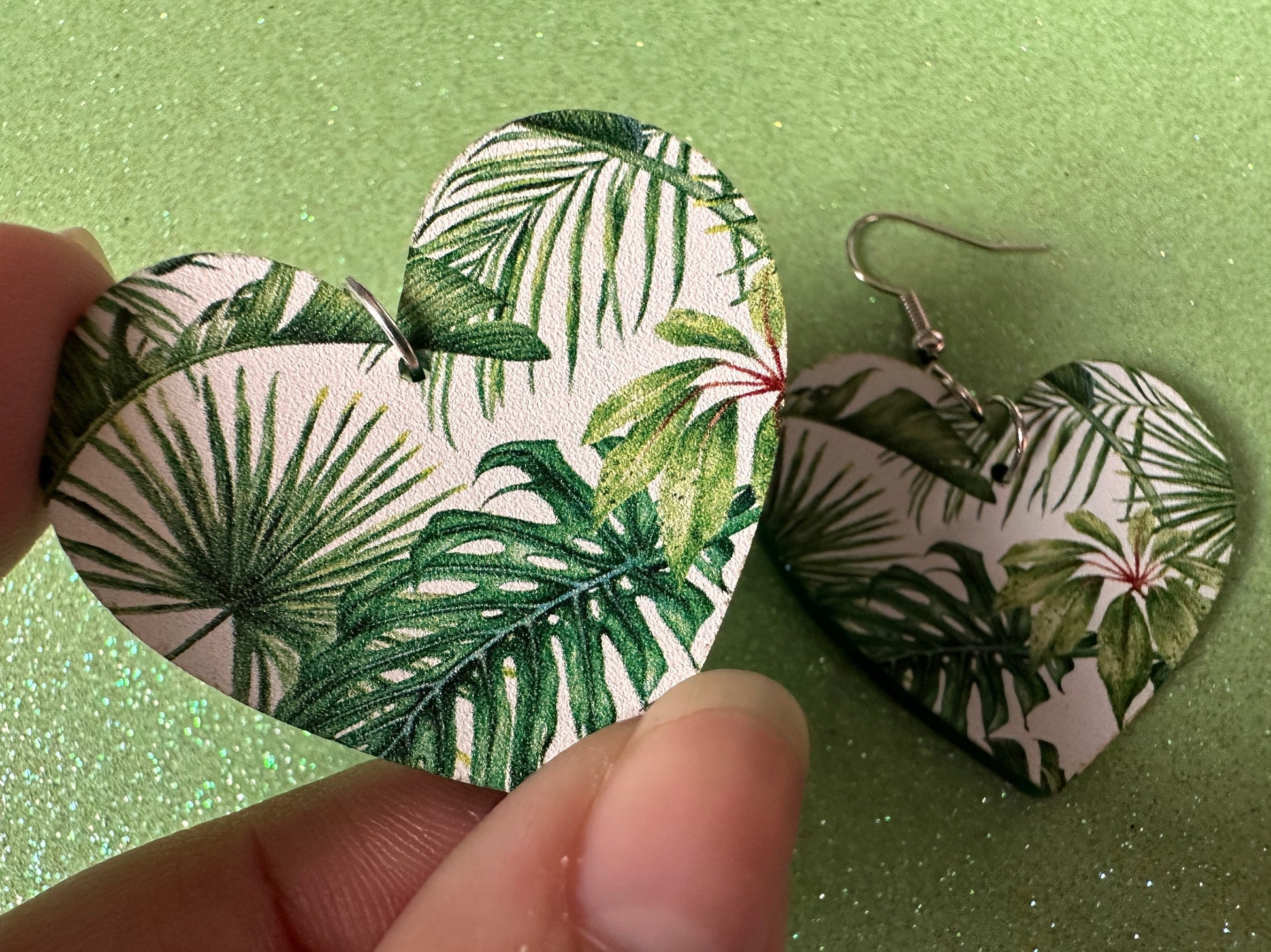 Tropical Leaf Earrings: Laser Cut Acrylic Leaves, Green Earrings, Plants, Hawaii, Paradise, Island, Tropics, Best Gifts for Her/Him/Them
