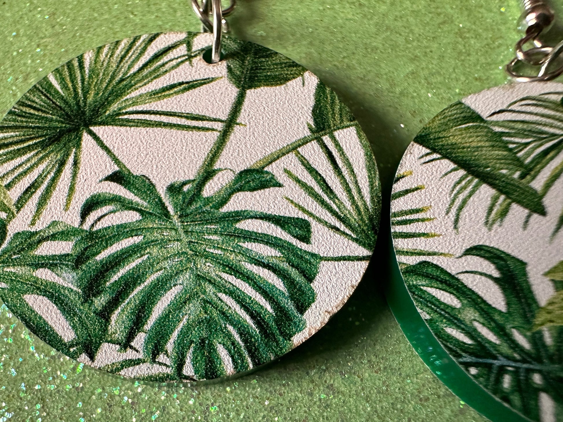 Tropical Leaf Earrings: Laser Cut Acrylic Leaves, Green Earrings, Plants, Hawaii, Paradise, Island, Tropics, Best Gifts for Her/Him/Them