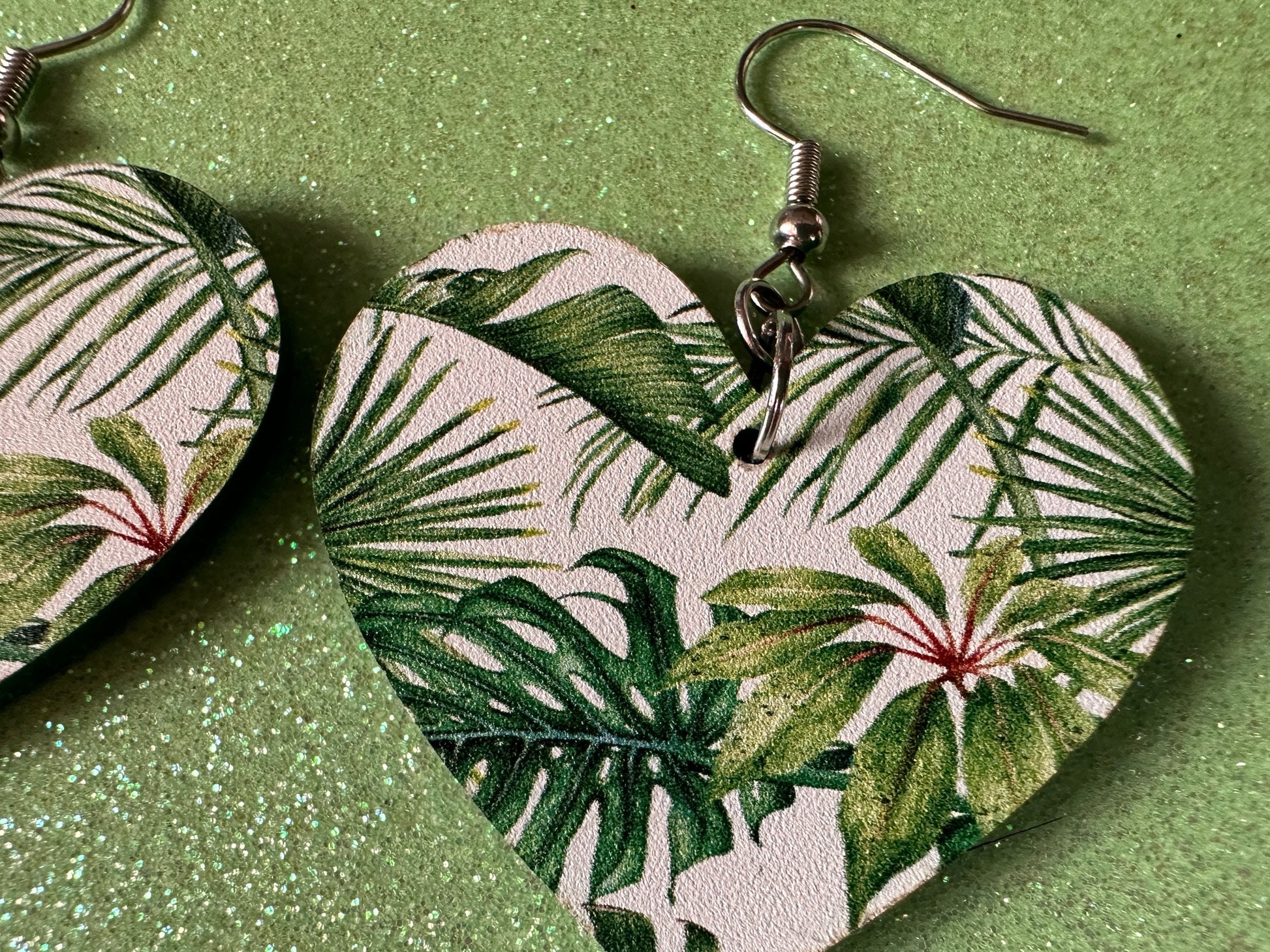 Tropical Leaf Earrings: Laser Cut Acrylic Leaves, Green Earrings, Plants, Hawaii, Paradise, Island, Tropics, Best Gifts for Her/Him/Them
