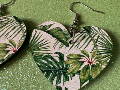 Tropical Leaf Earrings: Laser Cut Acrylic Leaves, Green Earrings, Plants, Hawaii, Paradise, Island, Tropics, Best Gifts for Her/Him/Them