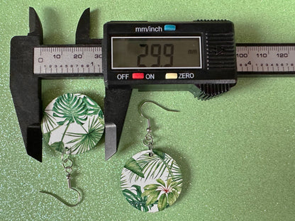 Tropical Leaf Earrings: Laser Cut Acrylic Leaves, Green Earrings, Plants, Hawaii, Paradise, Island, Tropics, Best Gifts for Her/Him/Them