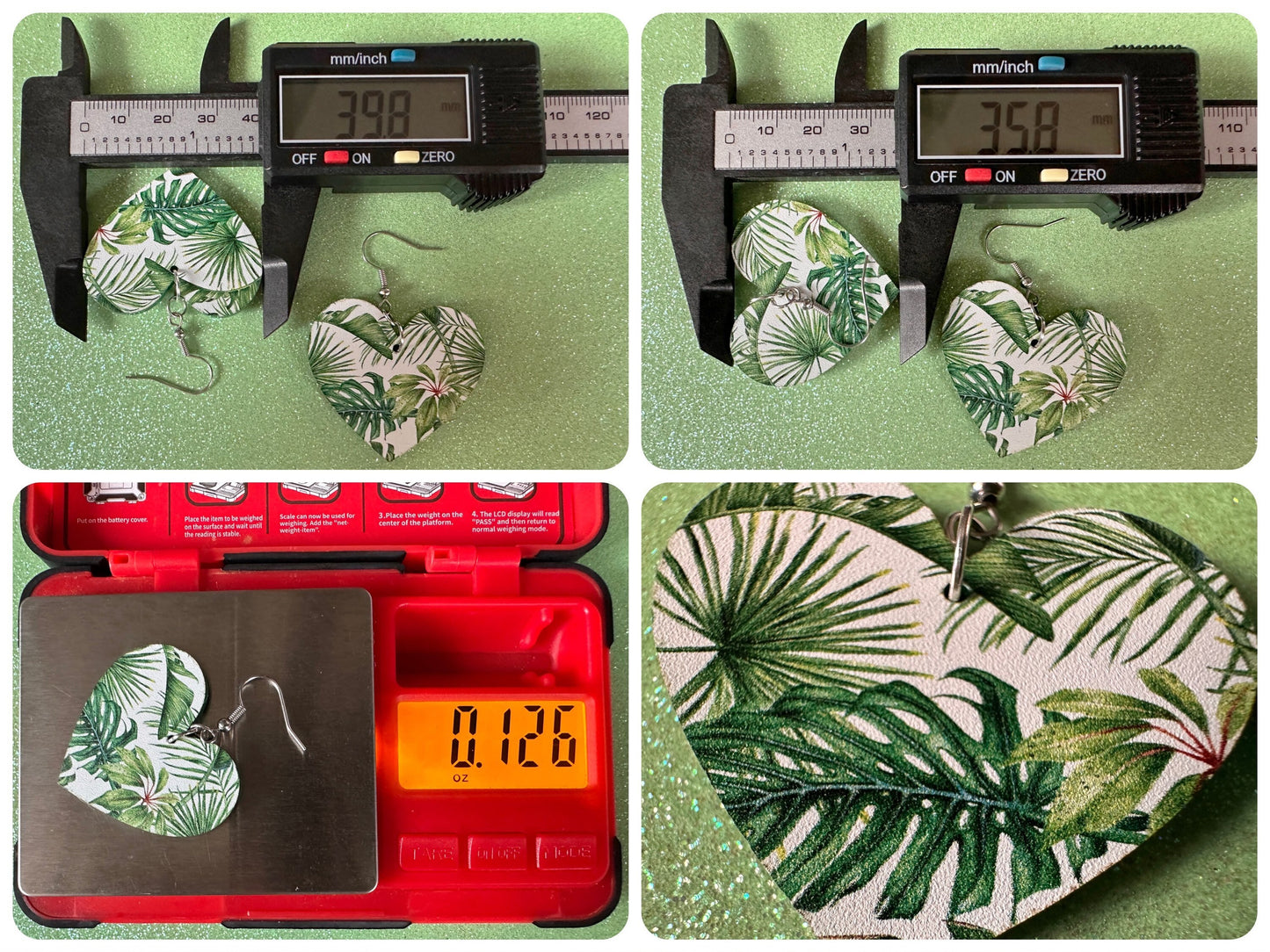 Tropical Leaf Earrings: Laser Cut Acrylic Leaves, Green Earrings, Plants, Hawaii, Paradise, Island, Tropics, Best Gifts for Her/Him/Them
