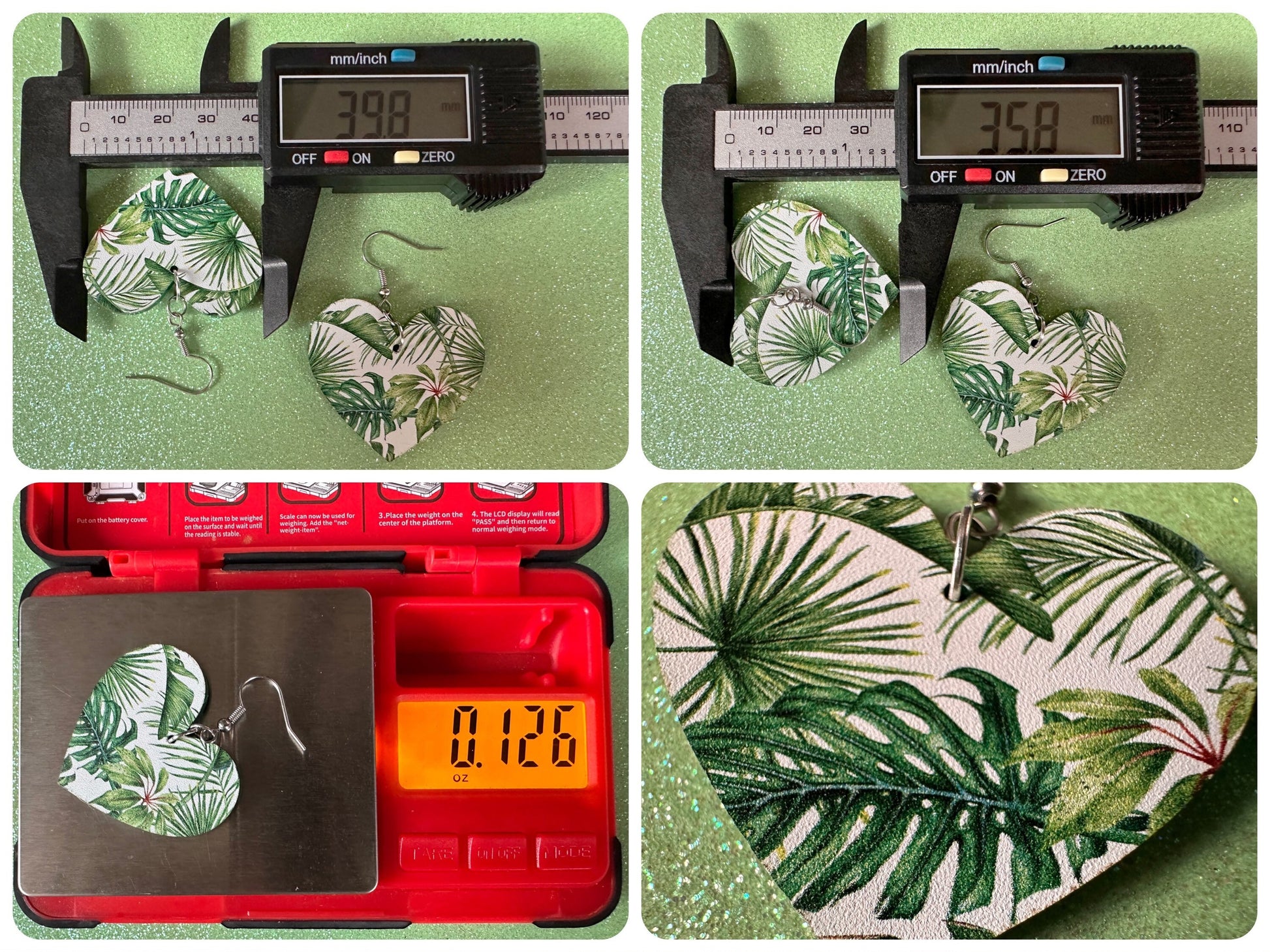 Tropical Leaf Earrings: Laser Cut Acrylic Leaves, Green Earrings, Plants, Hawaii, Paradise, Island, Tropics, Best Gifts for Her/Him/Them