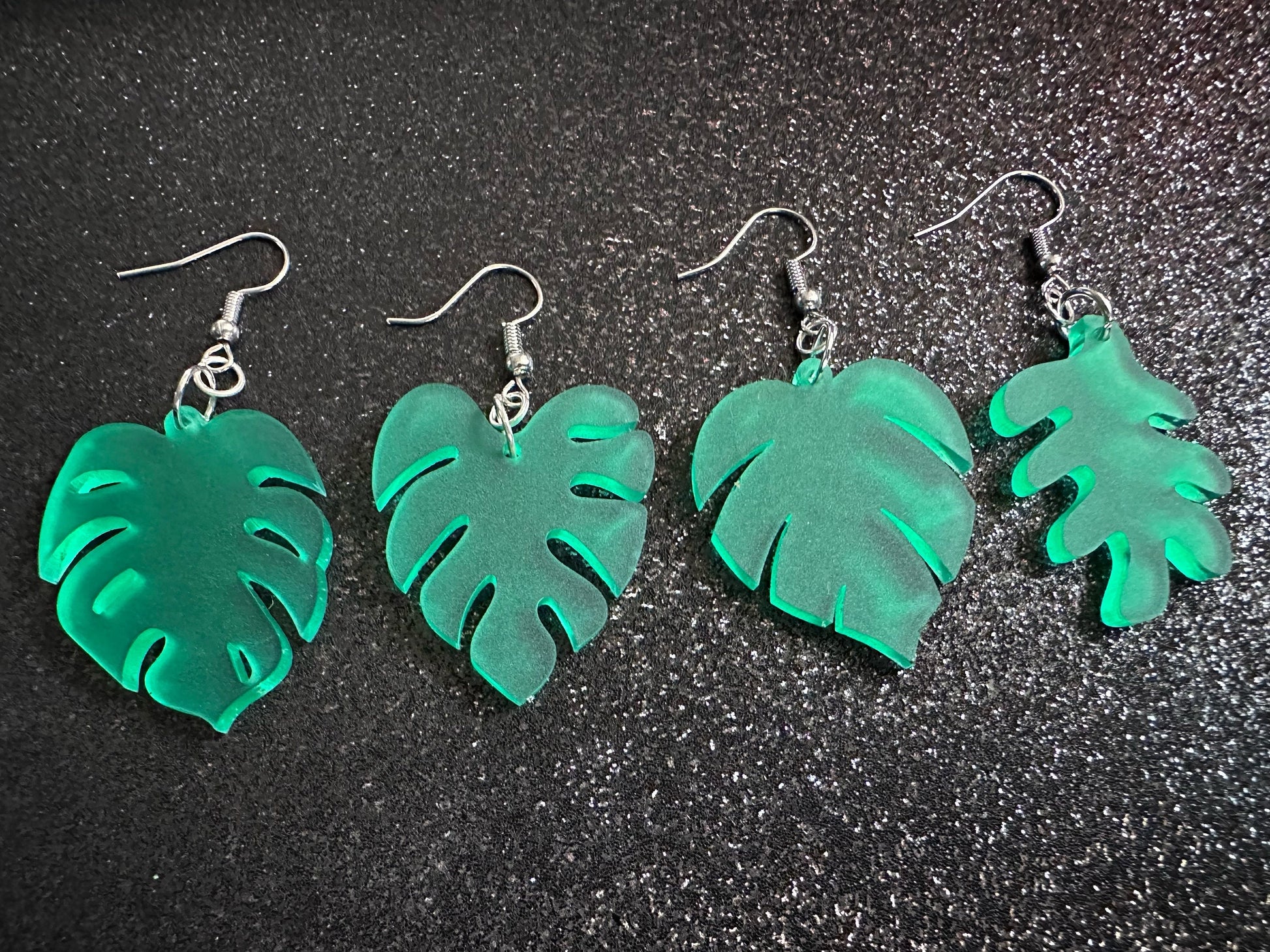 Tropical Leaf Earrings: Laser Cut Acrylic Leaves, House Plant, Monstera, Lush Green Earrings, Plants, Palm Tree, Best Gifts for Her/Him/Them