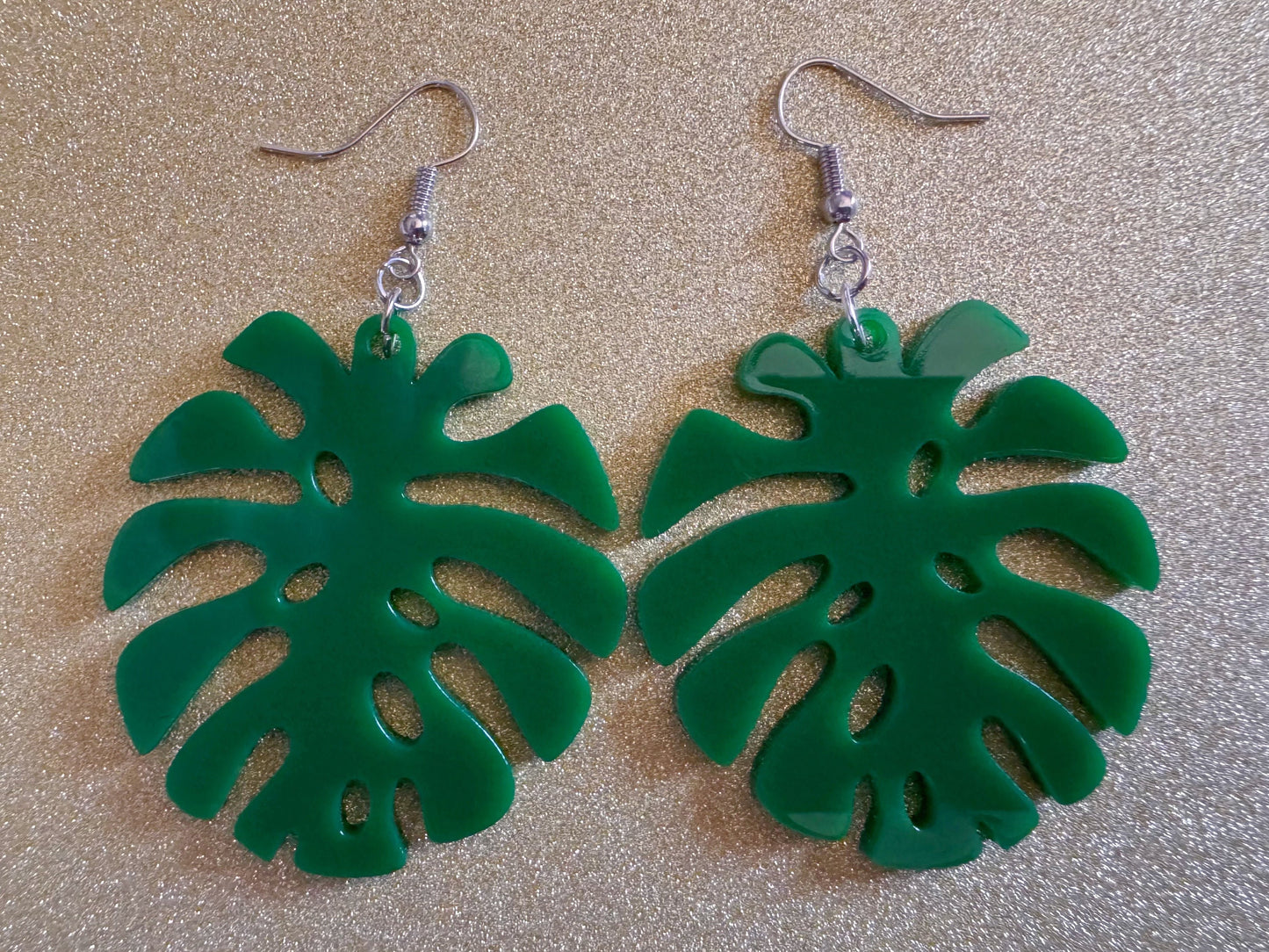 Tropical Leaf Earrings: Laser Cut Acrylic Leaves, House Plant, Monstera, Lush Green Earrings, Plants, Palm Tree, Best Gifts for Her/Him/Them