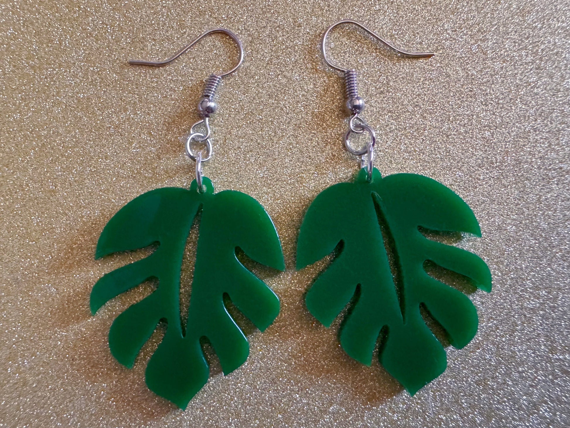 Tropical Leaf Earrings: Laser Cut Acrylic Leaves, House Plant, Monstera, Lush Green Earrings, Plants, Palm Tree, Best Gifts for Her/Him/Them