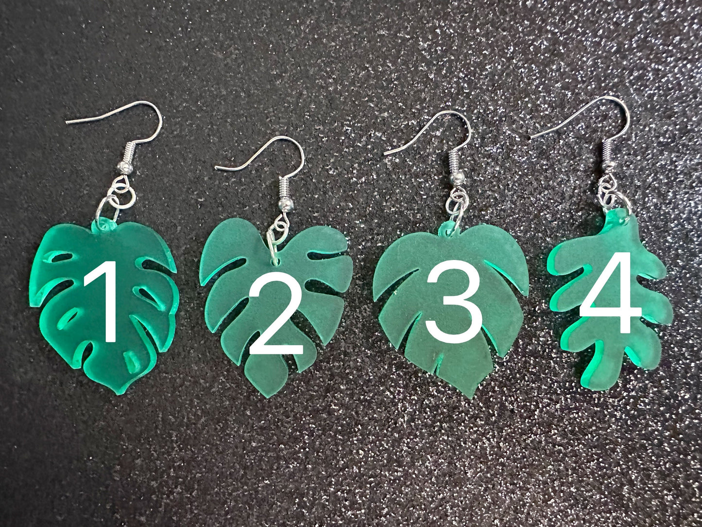 Tropical Leaf Earrings: Laser Cut Acrylic Leaves, House Plant, Monstera, Lush Green Earrings, Plants, Palm Tree, Best Gifts for Her/Him/Them