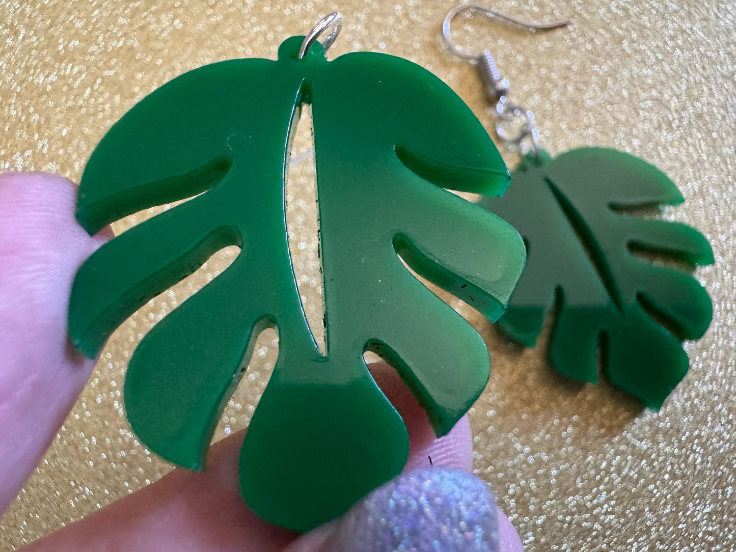 Tropical Leaf Earrings: Laser Cut Acrylic Leaves, House Plant, Monstera, Lush Green Earrings, Plants, Palm Tree, Best Gifts for Her/Him/Them