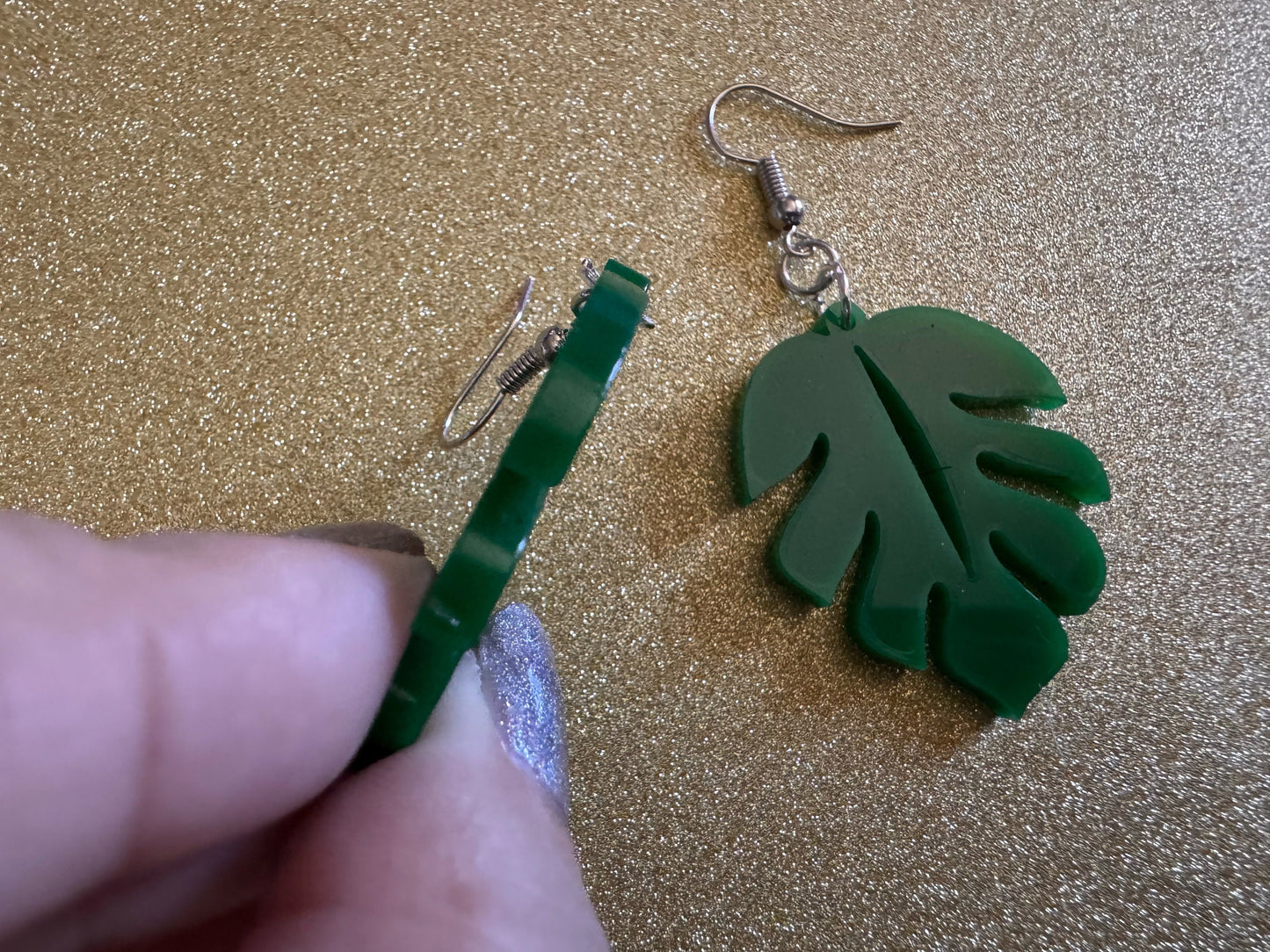 Tropical Leaf Earrings: Laser Cut Acrylic Leaves, House Plant, Monstera, Lush Green Earrings, Plants, Palm Tree, Best Gifts for Her/Him/Them