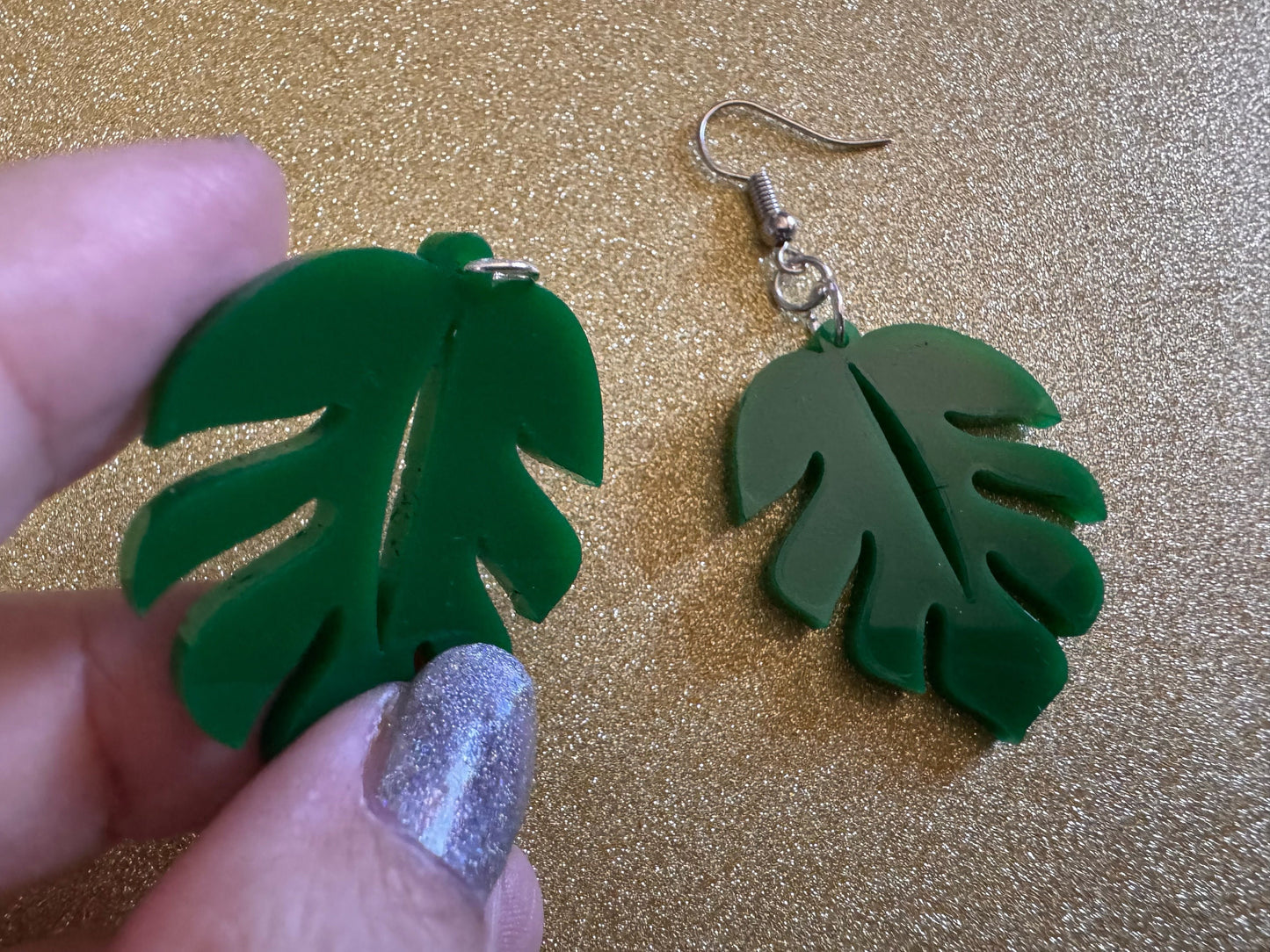 Tropical Leaf Earrings: Laser Cut Acrylic Leaves, House Plant, Monstera, Lush Green Earrings, Plants, Palm Tree, Best Gifts for Her/Him/Them